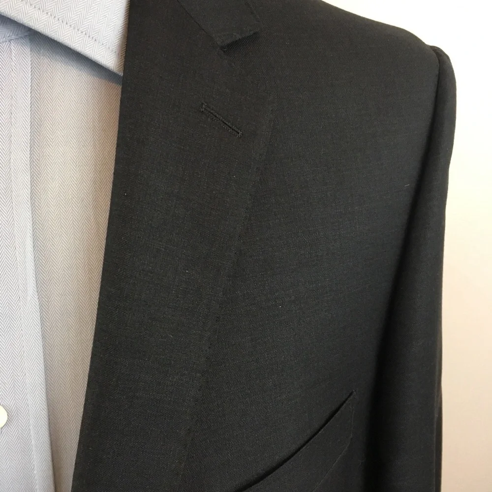 Dkny 44r mens suit solid gray slim fit 2 piece 100% wool 2 buttons new ea0079